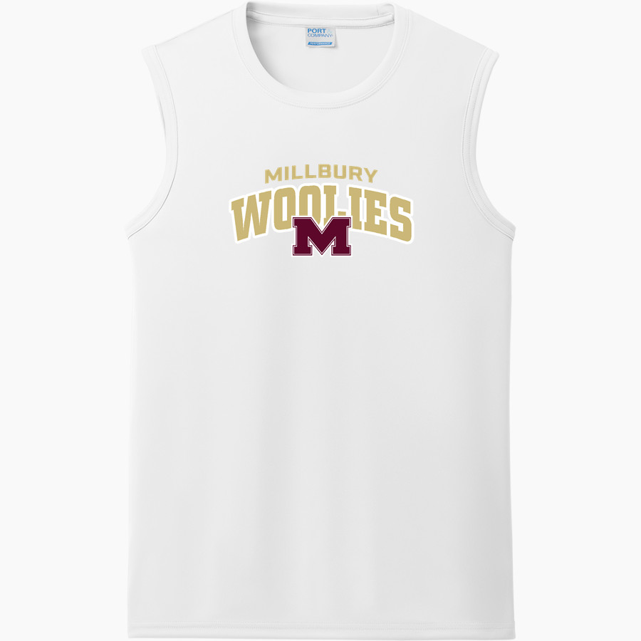 MILLBURY SR HIGH SCHOOL WOOLIES <span class="pdp-name-mascot">MILLBURY MEMORIAL WOOLIES</span> Port & Company Men's Performance Sleeveless Tee
