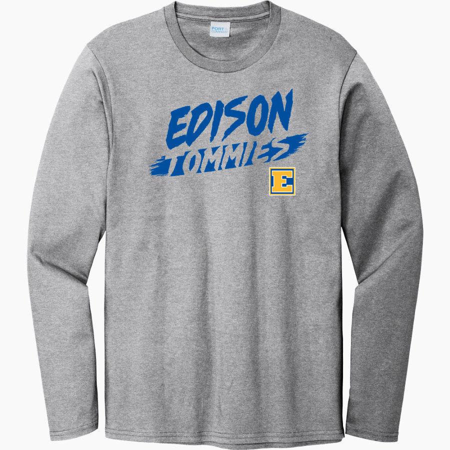 EDISON HIGH SCHOOL TOMMIES <span class="pdp-name-mascot">EDISON TOMMIES</span> Port & Company Men's Long Sleeve Bouncer Tee