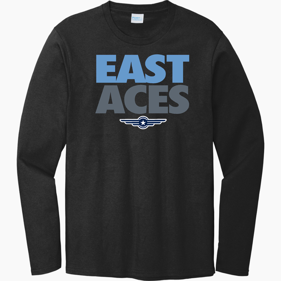 EAST HIGH SCHOOL ACES <span class="pdp-name-mascot">EAST ACES</span> Port & Company Men's Long Sleeve Bouncer Tee