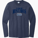 Lamar Mustangs Port & Company Men's Long Sleeve Bouncer Tee Front Thumbnail