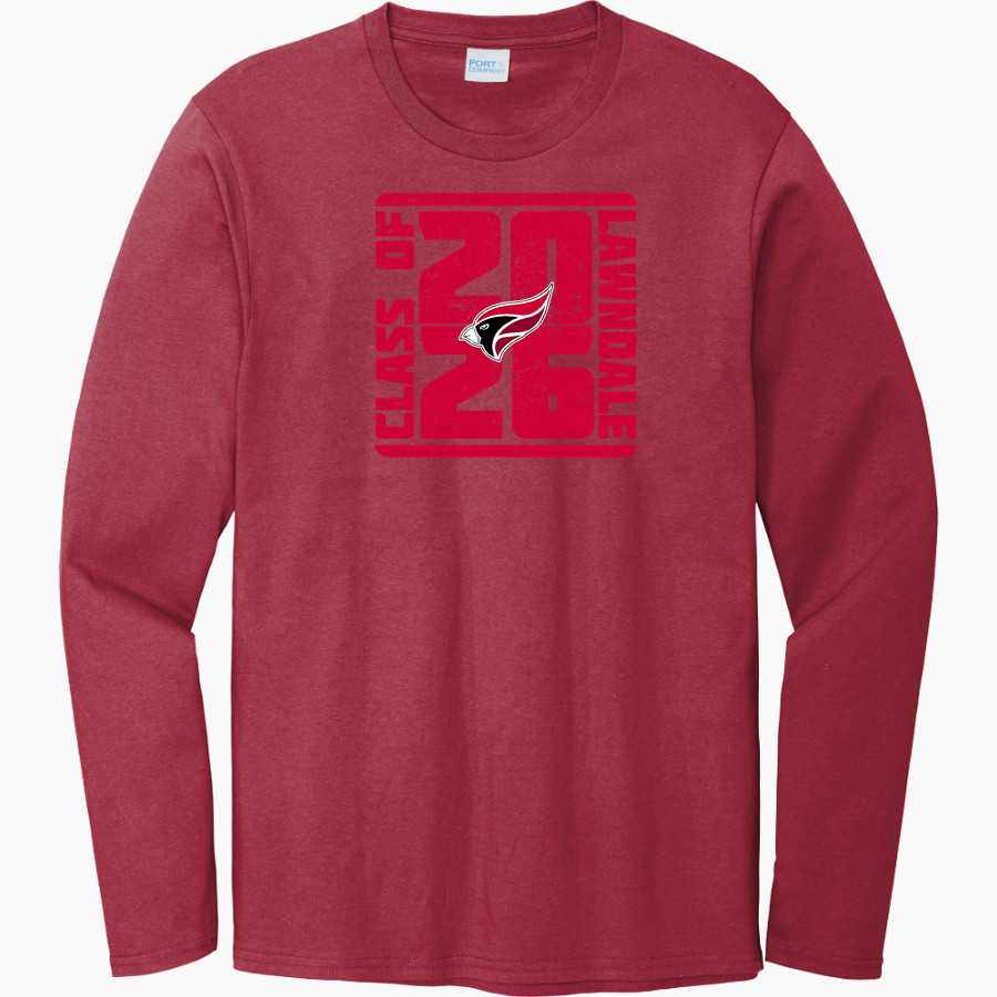 LAWNDALE HIGH SCHOOL CARDINALS <span class="pdp-name-mascot">LAWNDALE CARDINALS</span> Port & Company Men's Long Sleeve Bouncer Tee