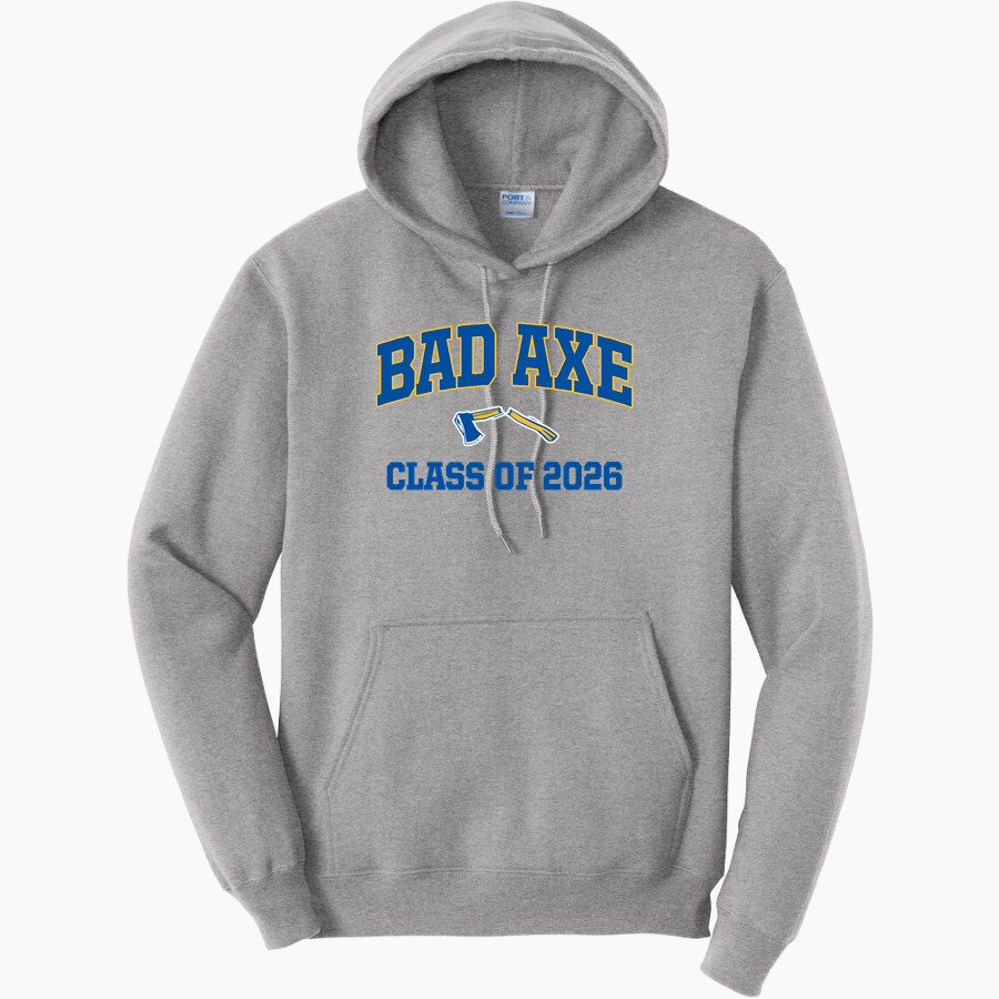 BAD AXE HIGH SCHOOL HATCHETS <span class="pdp-name-mascot">BAD AXE HATCHETS</span> Port & Company Men's Core Fleece Pullover Hooded Sweatshirt