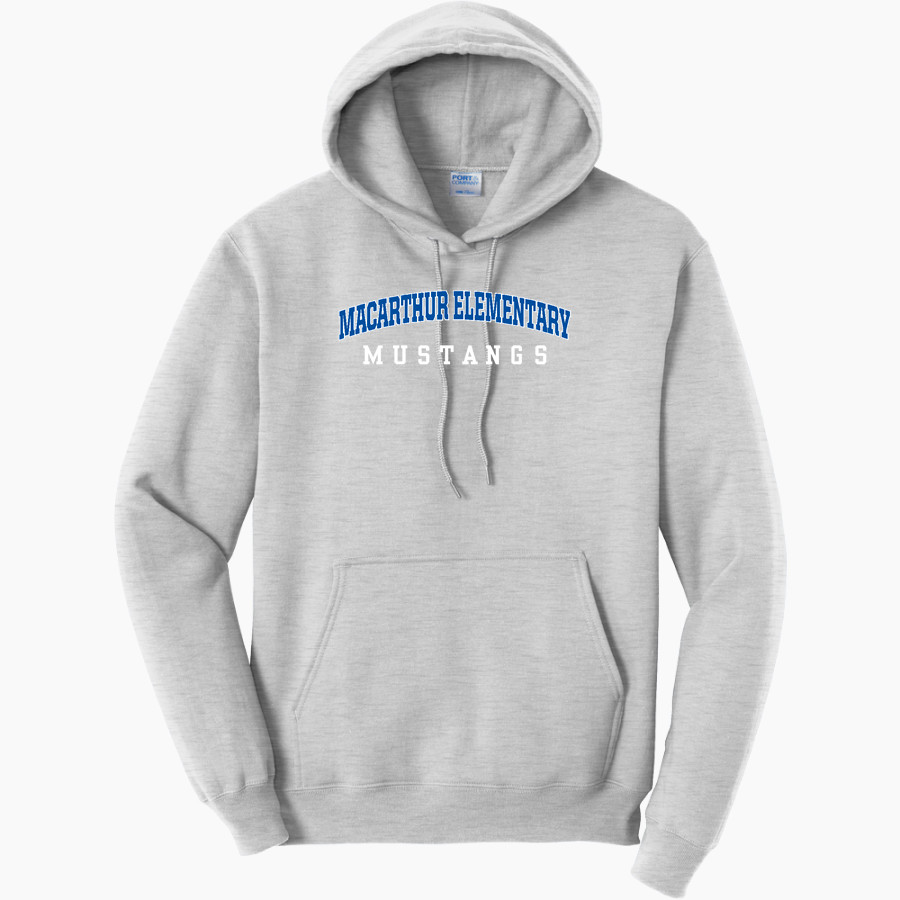 MacArthur Elementary Mustangs Port & Company Men's Core Fleece Pullover Hooded Sweatshirt