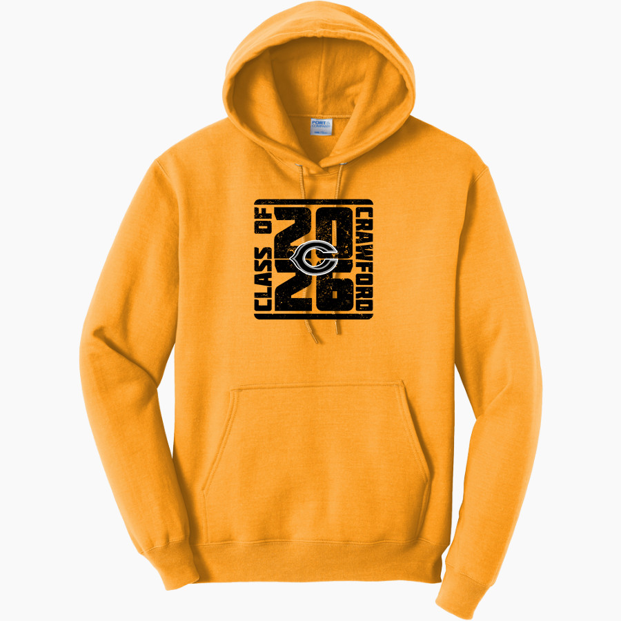 CRAWFORD HIGH SCHOOL PIRATES <span class="pdp-name-mascot">CRAWFORD PIRATES</span> Port & Company Men's Core Fleece Pullover Hooded Sweatshirt