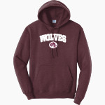 WINNECONNE HIGH SCHOOL WOLVES <span class="pdp-name-mascot">WINNECONNE WOLVES</span> Port & Company Men's Core Fleece Pullover Hooded Sweatshirt Front Thumbnail