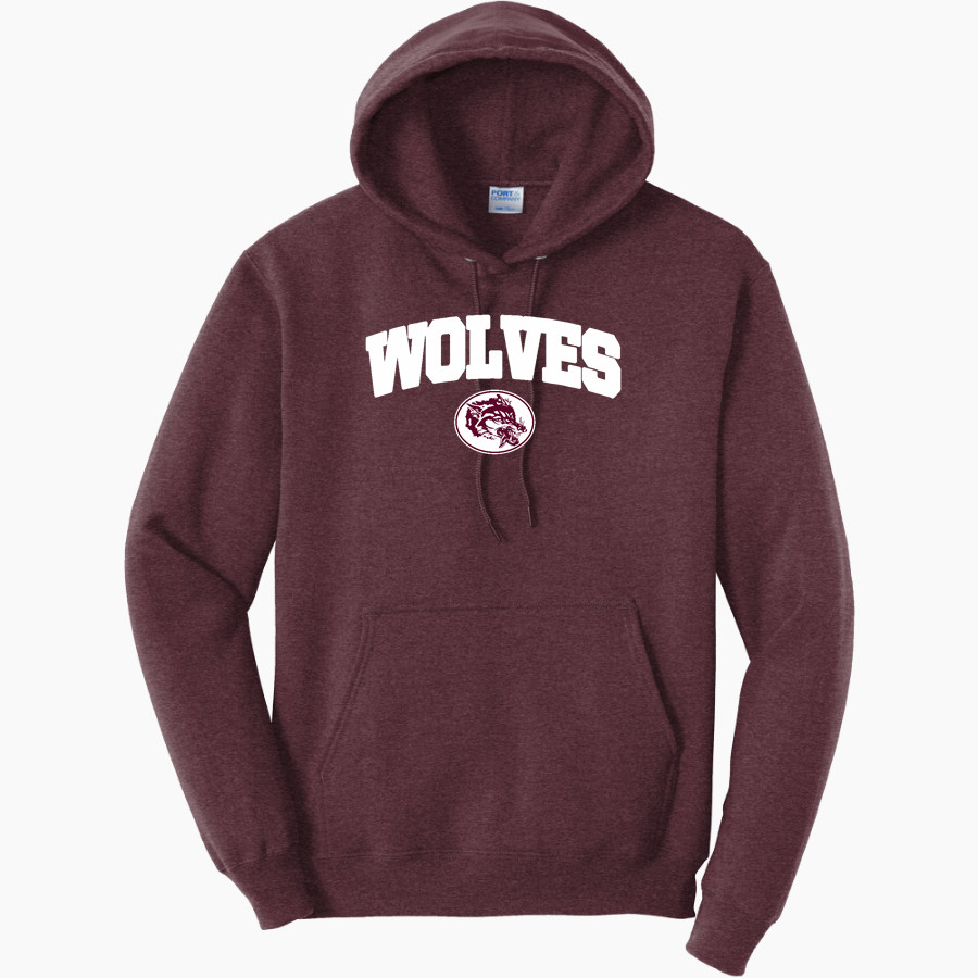 WINNECONNE HIGH SCHOOL WOLVES <span class="pdp-name-mascot">WINNECONNE WOLVES</span> Port & Company Men's Core Fleece Pullover Hooded Sweatshirt