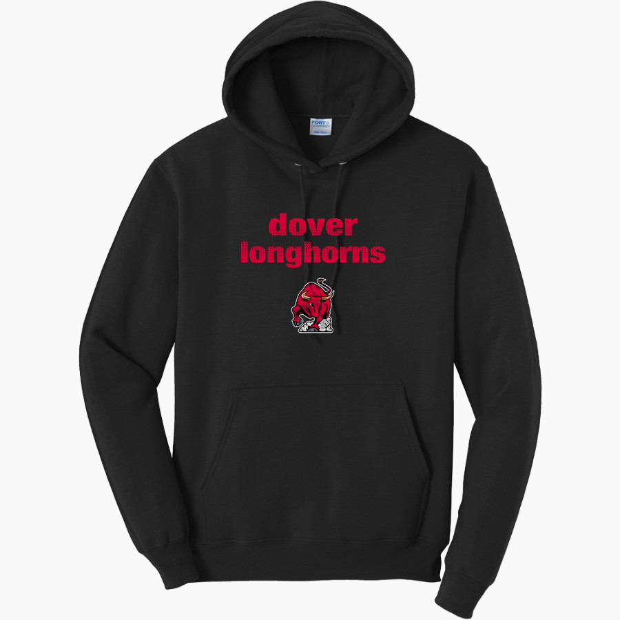 DOVER HIGH SCHOOL LONGHORNS Port & Company Men's Core Fleece Pullover Hooded Sweatshirt
