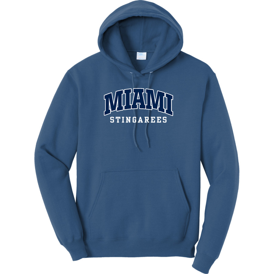 MIAMI SENIOR HIGH SCHOOL STINGAREES Port & Company Men's Core Fleece Pullover Hooded Sweatshirt