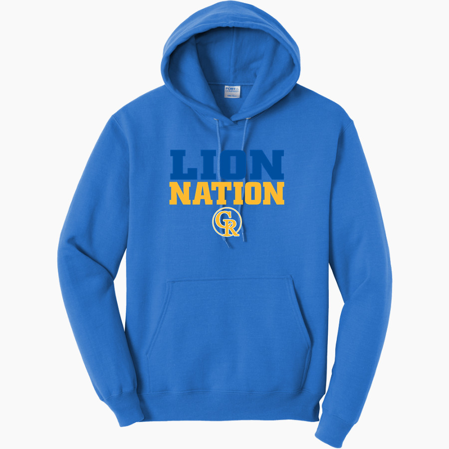CHESTNUT RIDGE HIGH SCHOOL LIONS <span class="pdp-name-mascot">CHESTNUT RIDGE LIONS</span> Port & Company Men's Core Fleece Pullover Hooded Sweatshirt