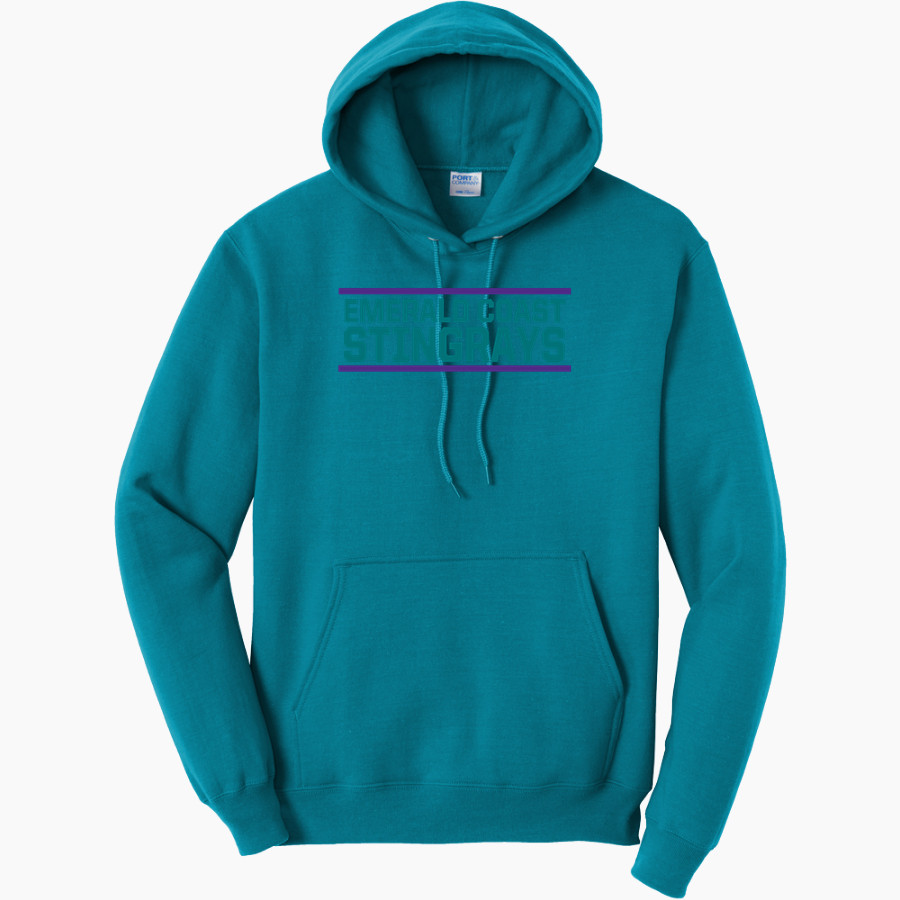 Emerald Coast Stingrays <span class="pdp-name-mascot">Emerald Coast Stingrays</span> Port & Company Men's Core Fleece Pullover Hooded Sweatshirt