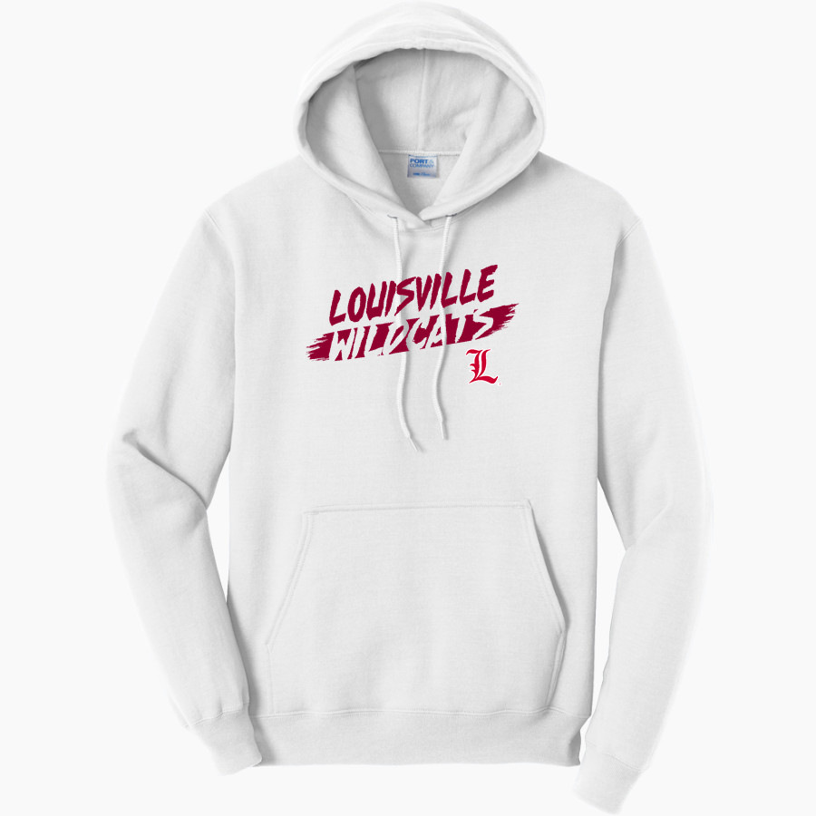 LOUISVILLE HIGH SCHOOL WILDCATS <span class="pdp-name-mascot">LOUISVILLE WILDCATS</span> Port & Company Men's Core Fleece Pullover Hooded Sweatshirt
