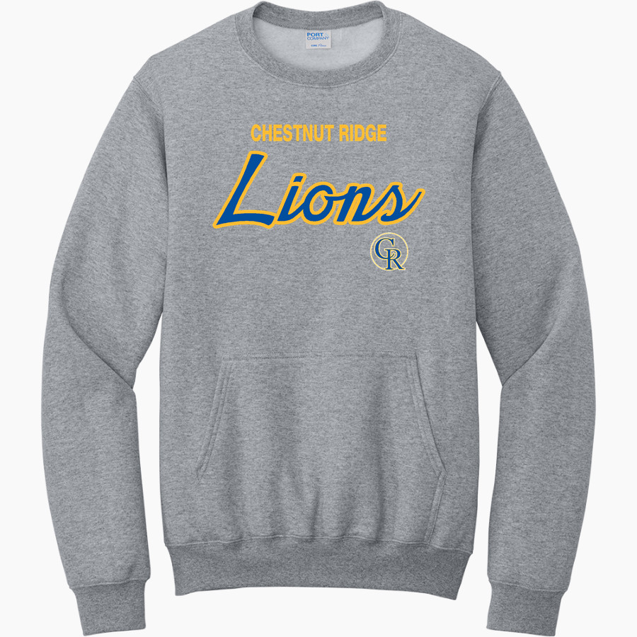 CHESTNUT RIDGE HIGH SCHOOL LIONS <span class="pdp-name-mascot">CHESTNUT RIDGE LIONS</span> Port & Company Men's Core Fleece Crewneck Pocket Sweatshirt