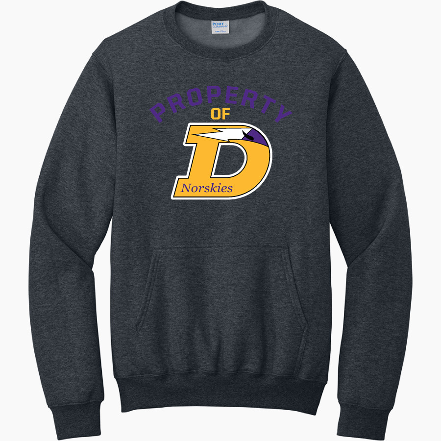 DEFOREST HIGH SCHOOL NORSKIES Port & Company Men's Core Fleece Crewneck Pocket Sweatshirt