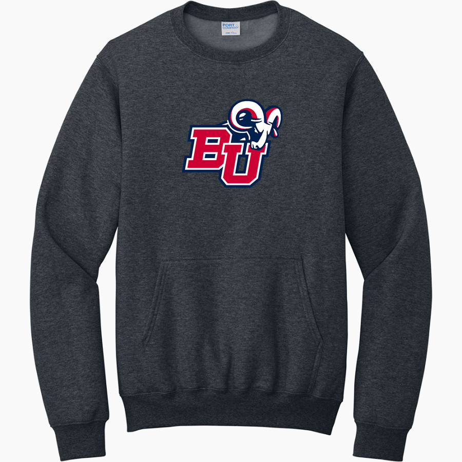 Bluefield University Sideline Store <span class="pdp-name-mascot">Bluefield University</span> Port & Company Men's Core Fleece Crewneck Pocket Sweatshirt