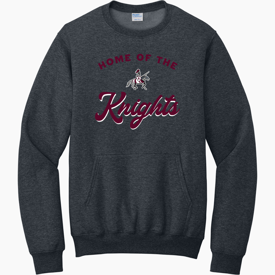 ADDISON CENTRAL HIGH SCHOOL KNIGHTS Port & Company Men's Core Fleece Crewneck Pocket Sweatshirt