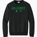 HILLCREST HIGH SCHOOL HUSKIES <span class="pdp-name-mascot">HILLCREST HUSKIES</span> Port & Company Men's Core Fleece Crewneck Pocket Sweatshirt Front Thumbnail