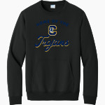 CLAWSON HIGH SCHOOL TROJANS Port & Company Men's Core Fleece Crewneck Pocket Sweatshirt Front Thumbnail