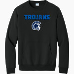 NEW KENT HIGH SCHOOL TROJANS <span class="pdp-name-mascot">NEW KENT TROJANS</span> Port & Company Men's Core Fleece Crewneck Pocket Sweatshirt Front Thumbnail