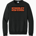 KINGSLEY HIGH SCHOOL STAGS <span class="pdp-name-mascot">KINGSLEY AREA STAGS</span> Port & Company Men's Core Fleece Crewneck Pocket Sweatshirt Front Thumbnail