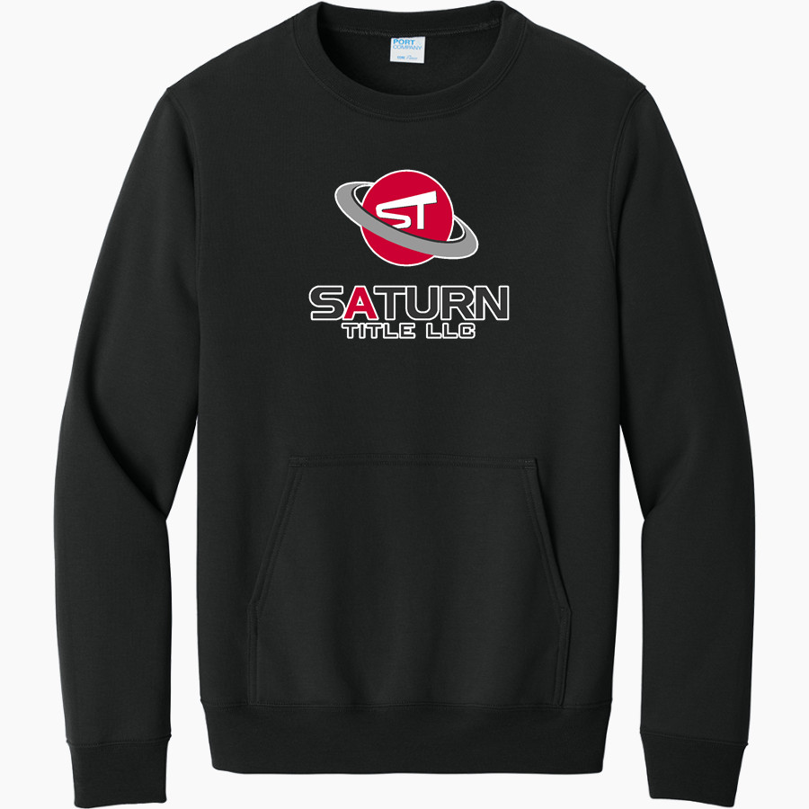 Saturn Title LLC Saturn Title <span class="pdp-name-mascot">Saturn Title LLC</span> Port & Company Men's Core Fleece Crewneck Pocket Sweatshirt