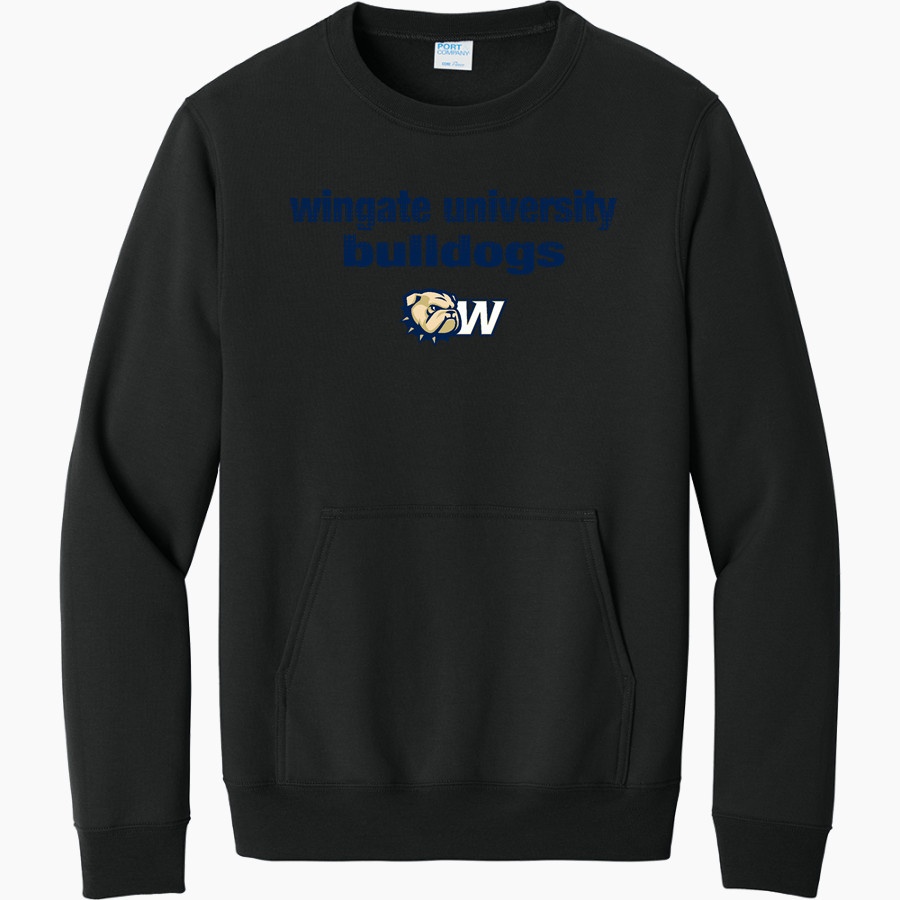 Wingate University Bulldogs <span class="pdp-name-mascot">Wingate Bulldogs</span> Port & Company Men's Core Fleece Crewneck Pocket Sweatshirt