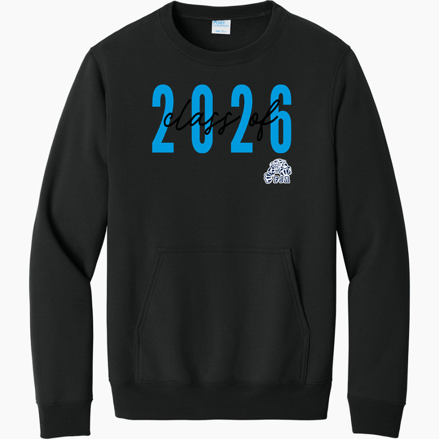 Frankel Jewish Academy Jaguars official sideline store <span class="pdp-name-mascot">Frankel Jewish Academy Jaguars</span> Port & Company Men's Core Fleece Crewneck Pocket Sweatshirt