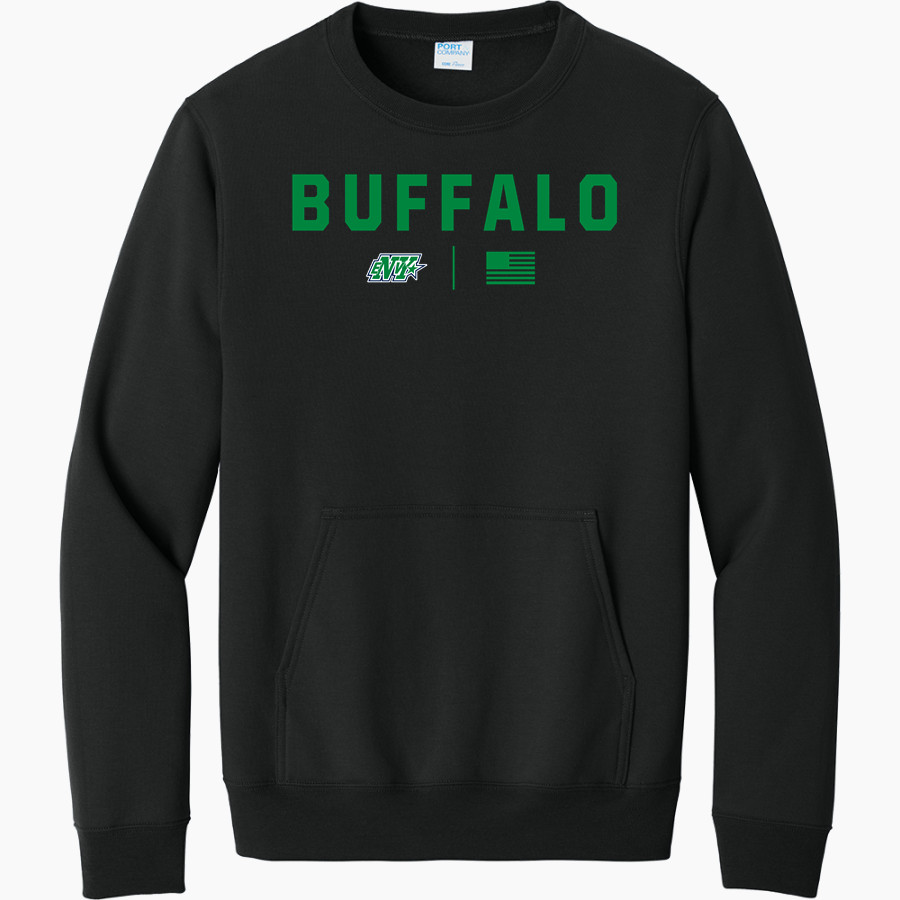Buffalo Envy Allstar Cheerleading Envy Port & Company Men's Core Fleece Crewneck Pocket Sweatshirt