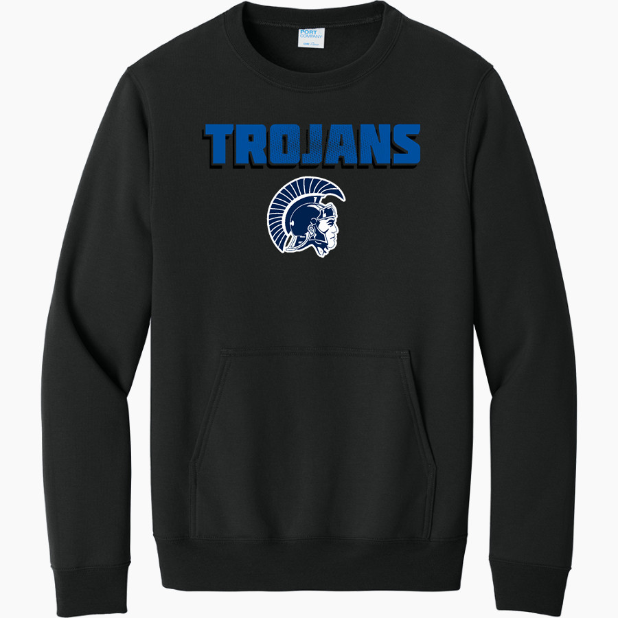 NEW KENT HIGH SCHOOL TROJANS <span class="pdp-name-mascot">NEW KENT TROJANS</span> Port & Company Men's Core Fleece Crewneck Pocket Sweatshirt