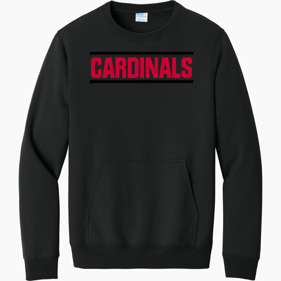 JOHANNESBURG-LEWISTON HIGH SCH CARDINALS <span class="pdp-name-mascot">JOHANNESBURG - LEWISTON CARDINALS</span> Port & Company Men's Core Fleece Crewneck Pocket Sweatshirt