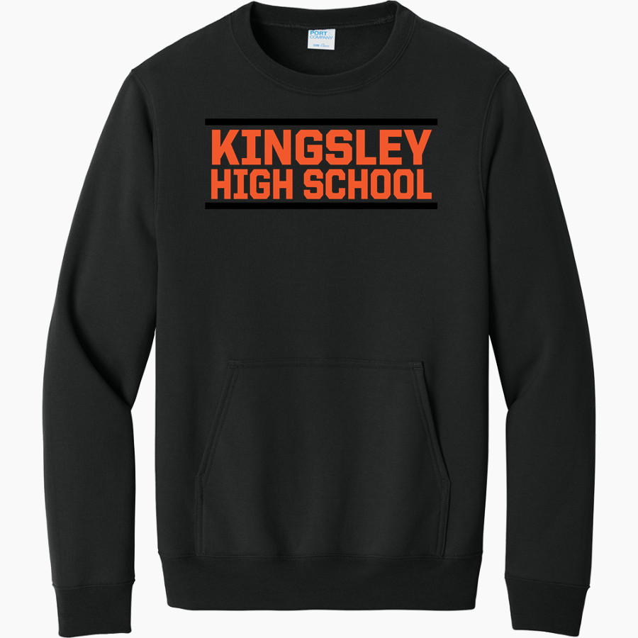 KINGSLEY HIGH SCHOOL STAGS <span class="pdp-name-mascot">KINGSLEY AREA STAGS</span> Port & Company Men's Core Fleece Crewneck Pocket Sweatshirt