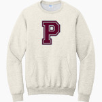 PERRY HIGH SCHOOL MAROONS <span class="pdp-name-mascot">PERRY MAROONS</span> Port & Company Men's Core Fleece Crewneck Pocket Sweatshirt Front Thumbnail
