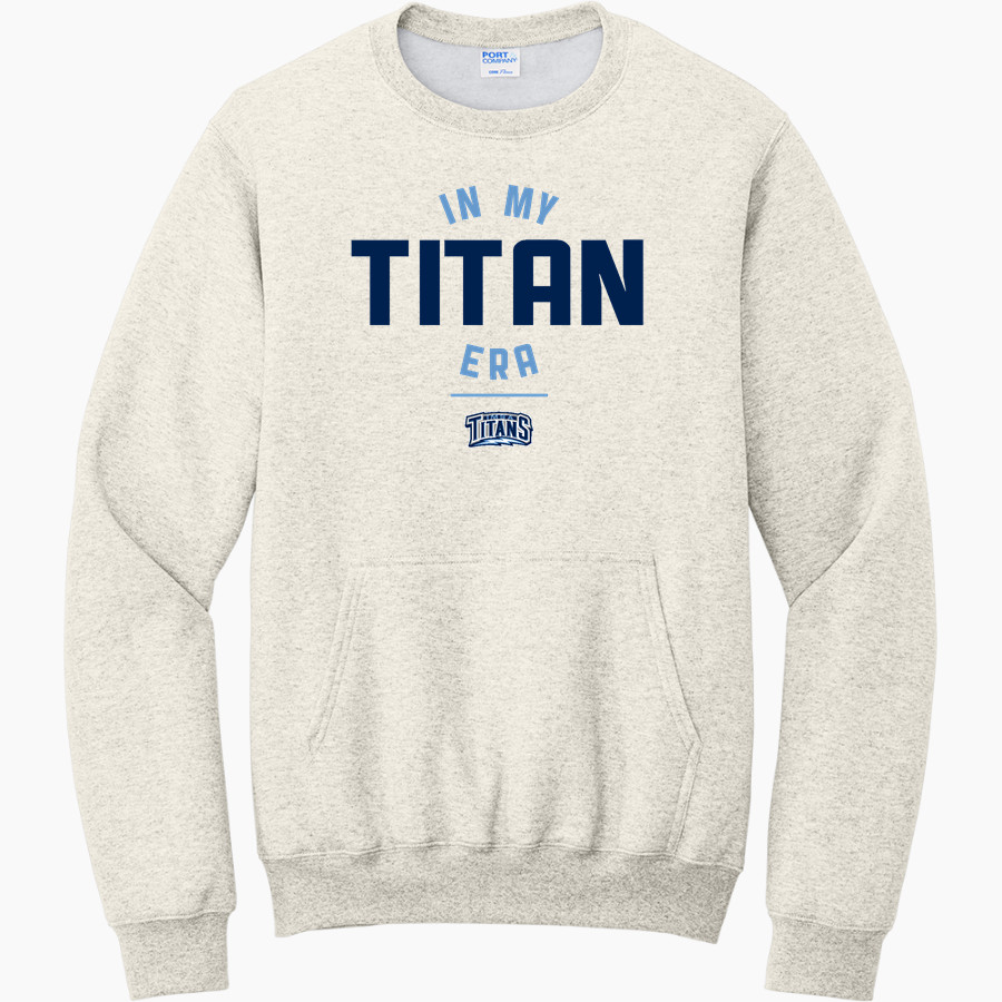ILLINOIS MATH & SCIENCE ACADEMY TITANS Port & Company Men's Core Fleece Crewneck Pocket Sweatshirt