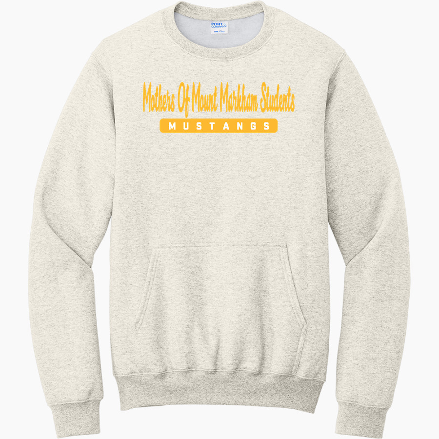 Mothers Of Mount Markham Students Mustangs Port & Company Men's Core Fleece Crewneck Pocket Sweatshirt