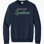 Sacred Heart Spartans Port & Company Men's Core Fleece Crewneck Pocket Sweatshirt Front Thumbnail