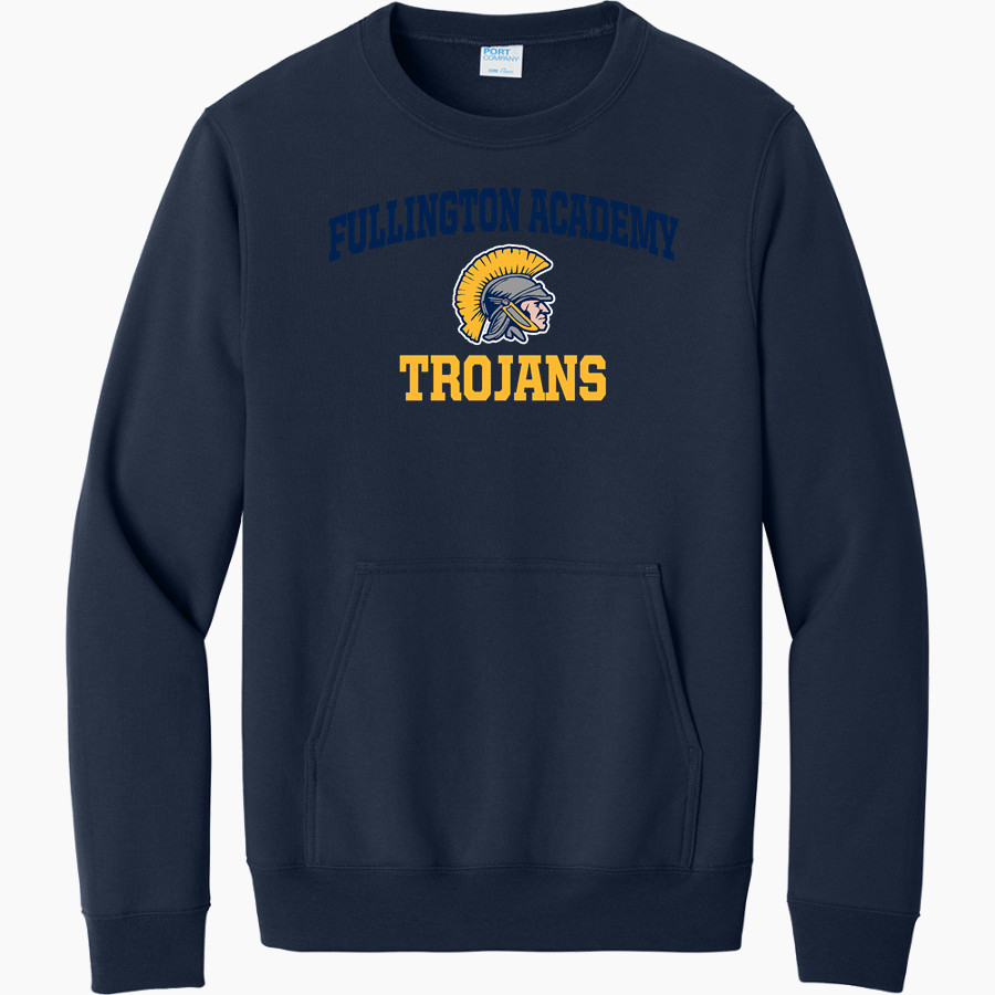 FULLINGTON ACADEMY TROJANS <span class="pdp-name-mascot">FULLINGTON ACADEMY TROJANS</span> Port & Company Men's Core Fleece Crewneck Pocket Sweatshirt