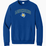 DIME BOX HIGH SCHOOL LONGHORNS <span class="pdp-name-mascot">DIME BOX LONGHORNS</span> Port & Company Men's Core Fleece Crewneck Pocket Sweatshirt Front Thumbnail