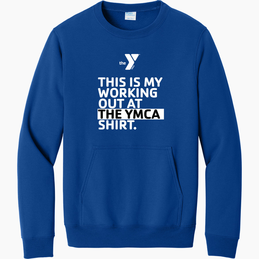 Gateway Region YMCA Online Apparel Store Port & Company Men's Core Fleece Crewneck Pocket Sweatshirt