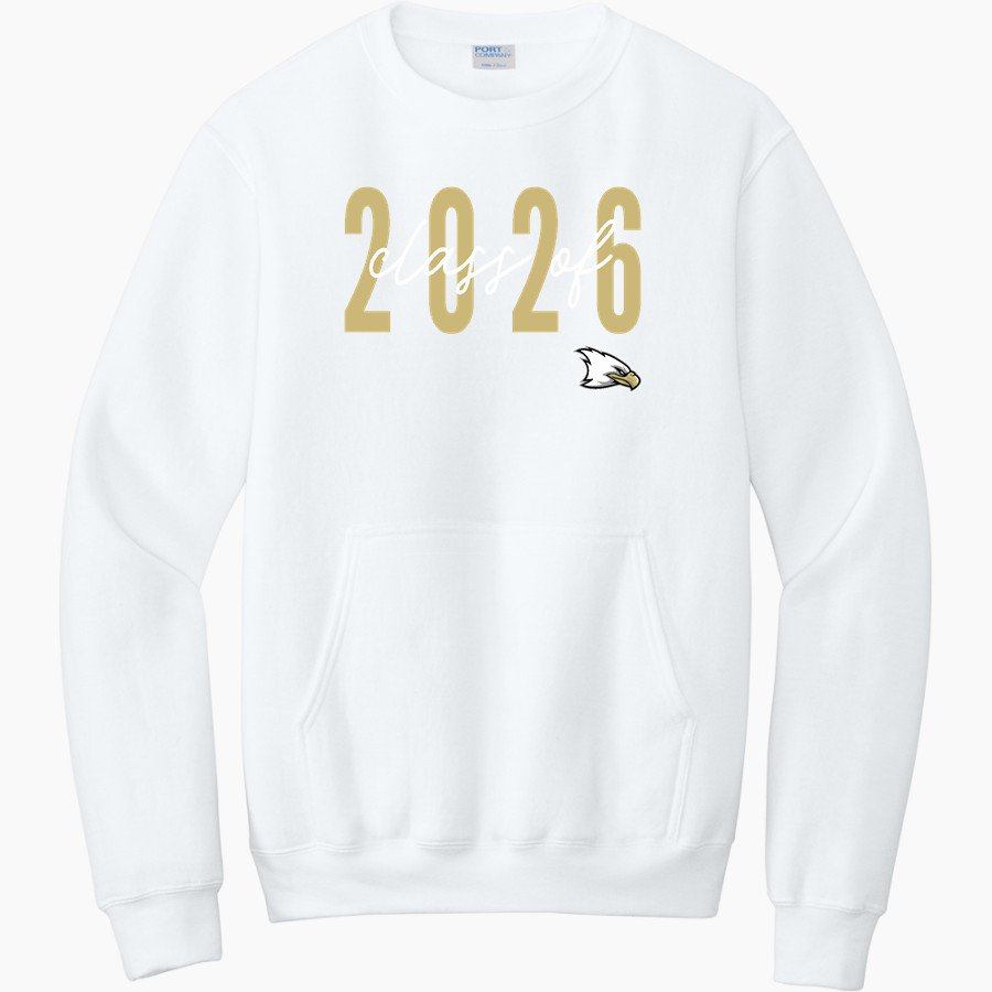 Woodland Baptist Eagles Port & Company Men's Core Fleece Crewneck Pocket Sweatshirt