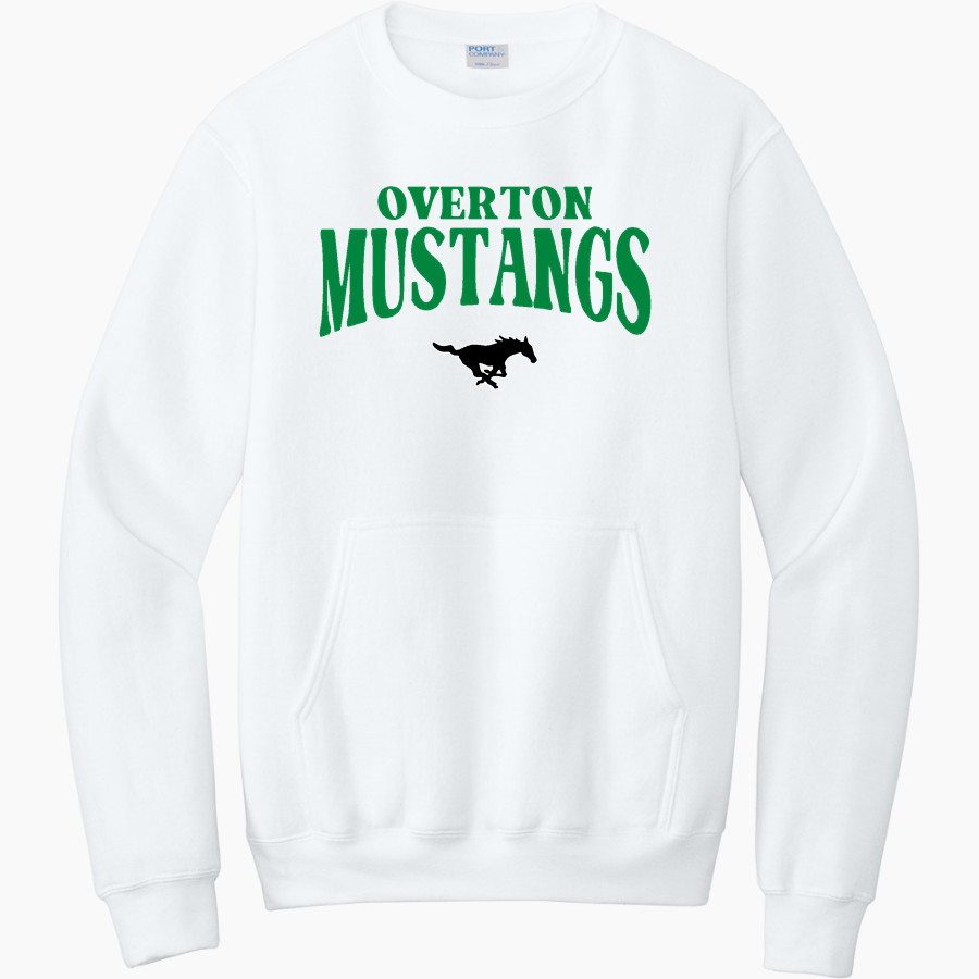 OVERTON HIGH SCHOOL MUSTANGS <span class="pdp-name-mascot">OVERTON MUSTANGS</span> Port & Company Men's Core Fleece Crewneck Pocket Sweatshirt
