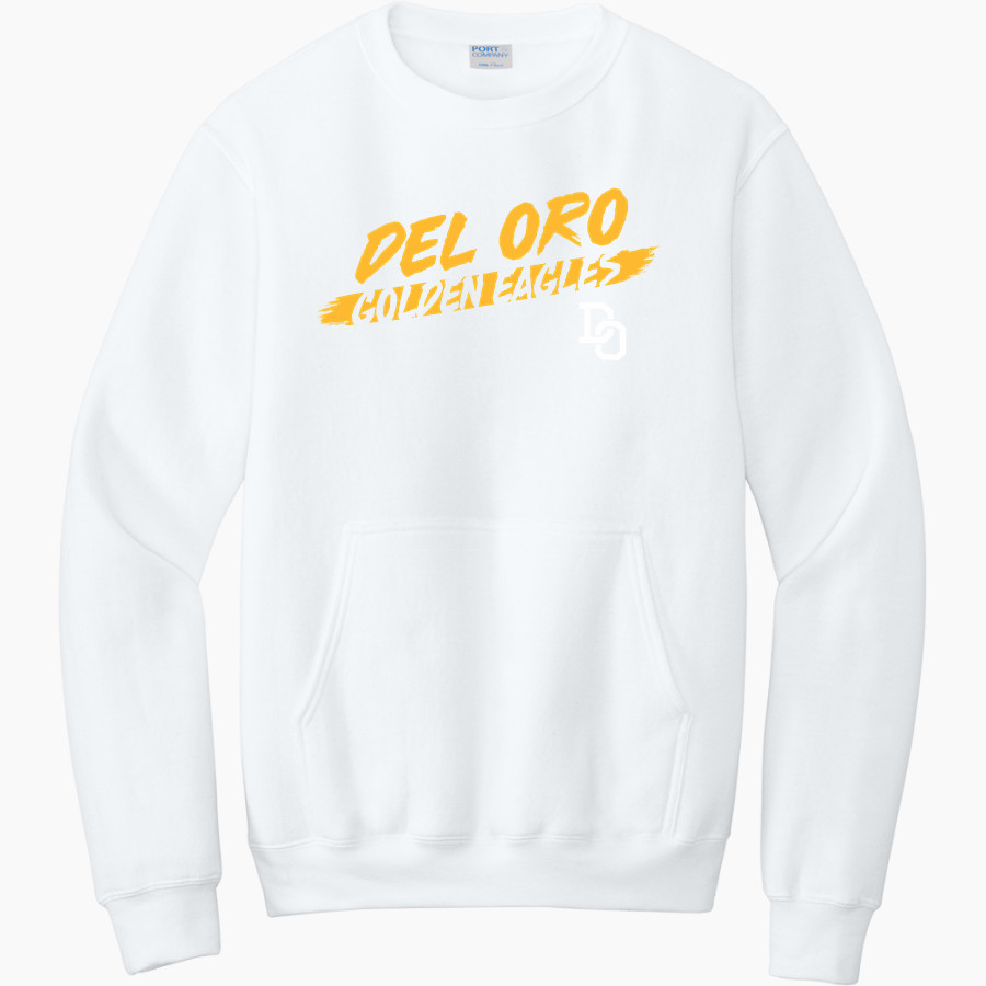 Del Oro Golden Eagles Port & Company Men's Core Fleece Crewneck Pocket Sweatshirt