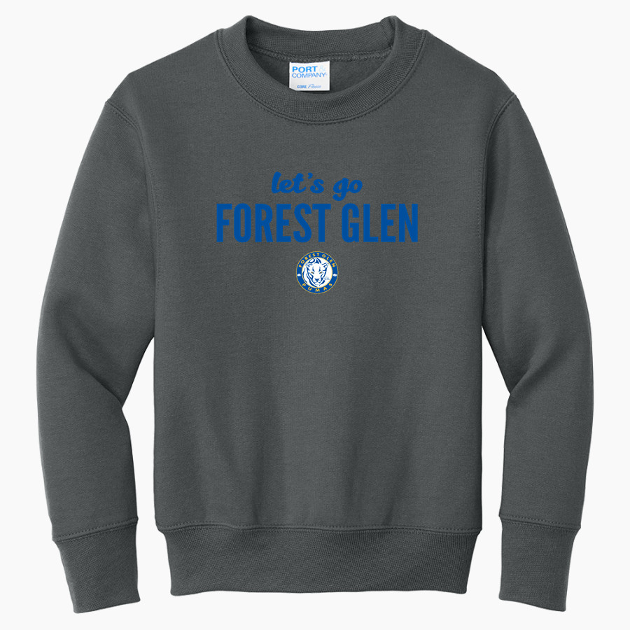 Forest Glen Pumas <span class="pdp-name-mascot">Forest Glen Elementary School Pumas</span> Port & Company Youth Core Fleece Crewneck Sweatshirt