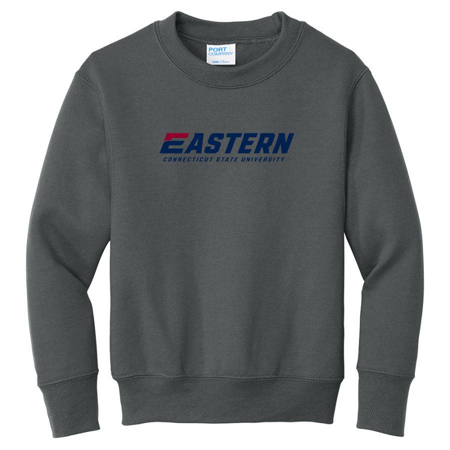 OFFICIAL ONLINE STORE OF EASTERN ATHLETICS <span class="pdp-name-mascot">Eastern Connecticut Warriors</span> Port & Company Youth Core Fleece Crewneck Sweatshirt