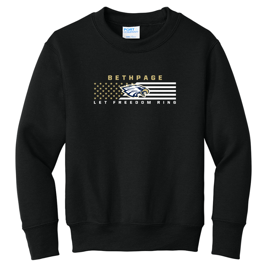 BETHPAGE HIGH SCHOOL GOLDEN EAGLES <span class="pdp-name-mascot">BETHPAGE GOLDEN EAGLES</span> Port & Company Youth Core Fleece Crewneck Sweatshirt