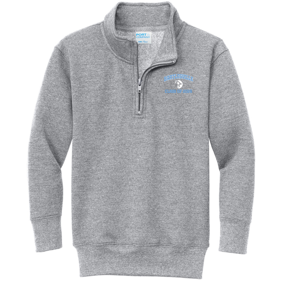 BARTLESVILLE HIGH SCHOOL BRUINS <span class="pdp-name-mascot">BARTLESVILLE BRUINS</span> Port & Company Youth Core Fleece 1/4-Zip Pullover Sweatshirt