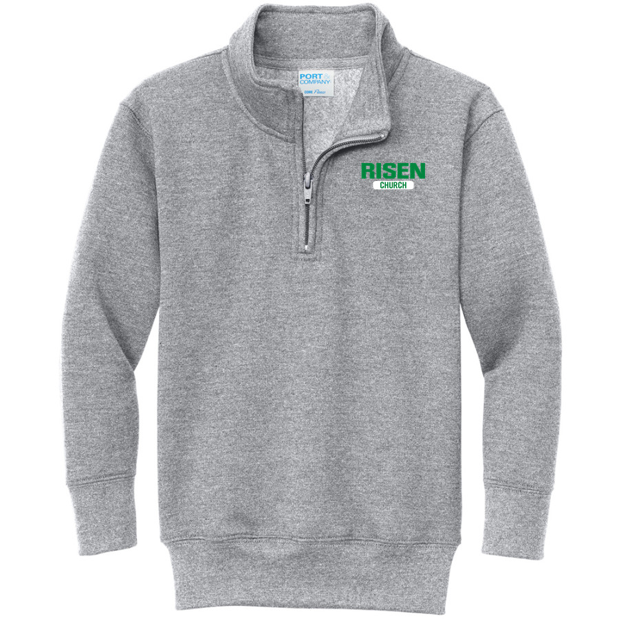 Risen Church <span class="pdp-name-mascot">Risen Church</span> Port & Company Youth Core Fleece 1/4-Zip Pullover Sweatshirt