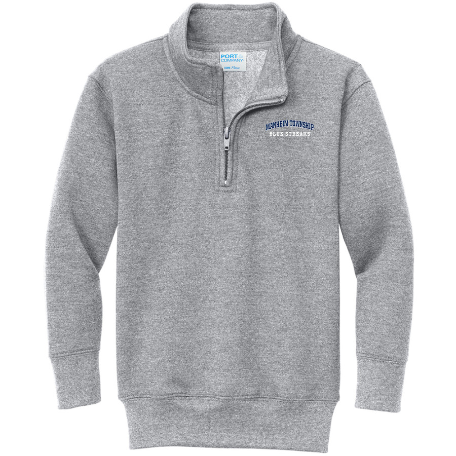 MANHEIM TOWNSHIP HIGH SCHOOL BLUE STREAKS <span class="pdp-name-mascot">MANHEIM TOWNSHIP BLUE STREAKS</span> Port & Company Youth Core Fleece 1/4-Zip Pullover Sweatshirt