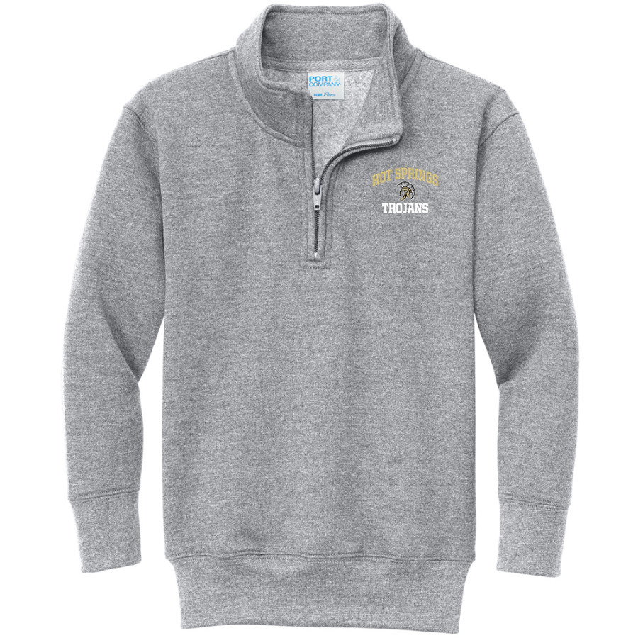 HOT SPRINGS HIGH SCHOOL TROJANS <span class="pdp-name-mascot">HOT SPRINGS TROJANS</span> Port & Company Youth Core Fleece 1/4-Zip Pullover Sweatshirt