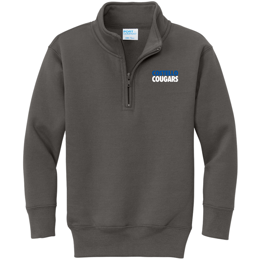 Costello Cougars <span class="pdp-name-mascot">Costello Elementary School Cougars</span> Port & Company Youth Core Fleece 1/4-Zip Pullover Sweatshirt