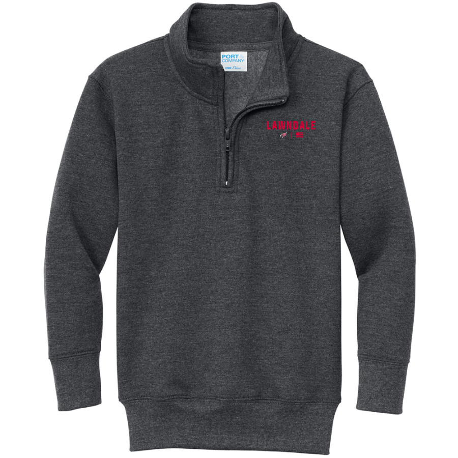 LAWNDALE HIGH SCHOOL CARDINALS <span class="pdp-name-mascot">LAWNDALE CARDINALS</span> Port & Company Youth Core Fleece 1/4-Zip Pullover Sweatshirt