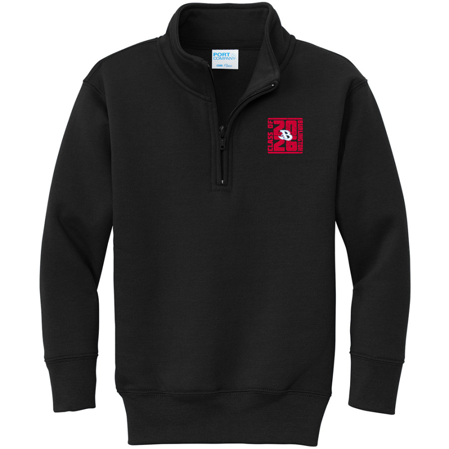 BURLINGTON HIGH SCHOOL RED DEVILS <span class="pdp-name-mascot">BURLINGTON RED DEVILS</span> Port & Company Youth Core Fleece 1/4-Zip Pullover Sweatshirt